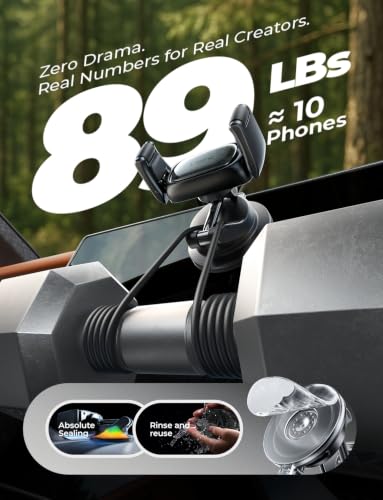 LISEN Suction Phone Mount for Car, [Ultra Suction & Less Fuss] Car Phone Holder Mount Vacuum Dashboard Phone Holder, Car Cell Phone Holder for iPhone 18 Pro Max 17 16 15 Air with Case Galaxy S26 S25 - image 7