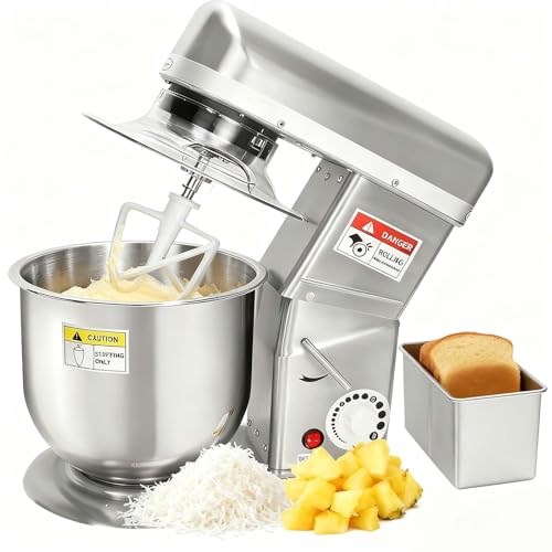 Batidora de Alimentos Comercial Profesional con Control 3 Velocidades y Diseño de Cabeza Inclinable, Incluye Bol de Acero Inoxidable para Panaderías, Pizzerías, Cocinas de Restaurantes(10L)