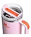 STANLEY Quencher H2.0 Tumbler with Handle and Straw 40 oz | Flowstate 3-Position Lid | Cup Holder Compatible for Travel | Insulated Stainless Steel Cup | BPA-Free | Rose Petal Shimmer