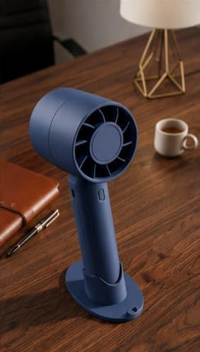 Portable Rechargeable Mini Fan with Phone Stand | Handheld Design, Built-in Phone Holder-image-0