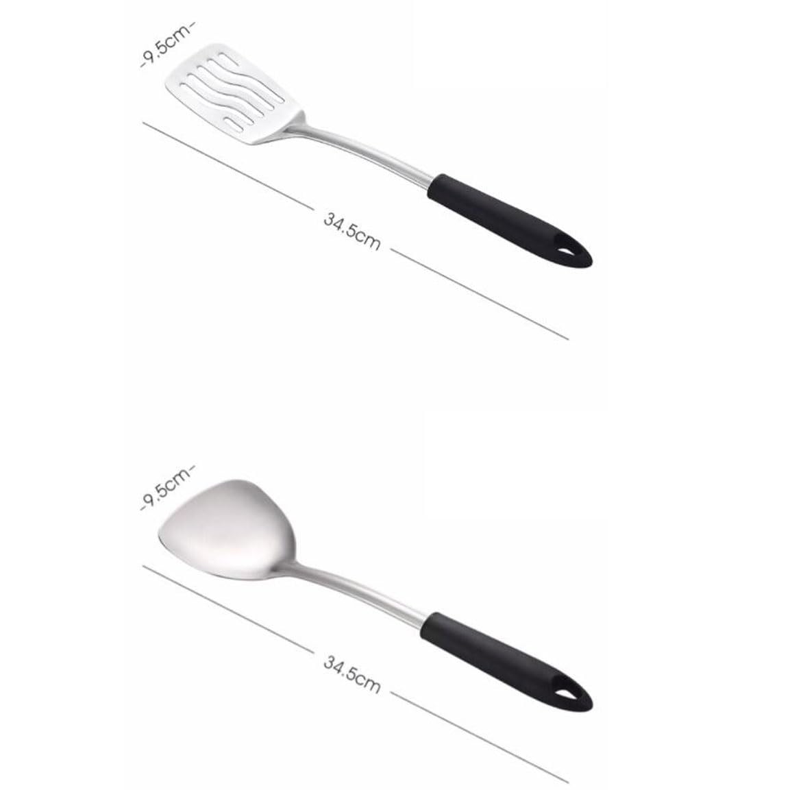 Kochlöffel, Spatel, Kochutensilien aus 304 Edelstahl, 4-teiliges Set, Gadgets, Küchenkochgeschirr (blau, Einheitsgröße) (blau, Einheitsgröße)
