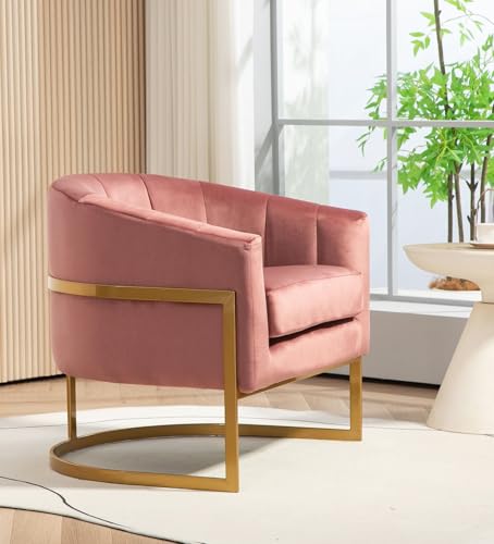 Sillón Moderno Terciopelo Rosa miniatura 1