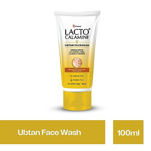 Lacto Calamine Ubtan Face Wash for Glowing Skin | Natural Face Wash with Sandalwood, Saffron, Neem, Almond & Turmeric | Exfoliating Facewash reduces Tan | Sulphate, Paraben Free... - Image 3