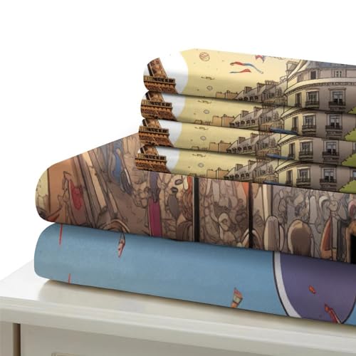 Housse de couette 3D Paris imprimé romantique microfibre 135x200 - 7