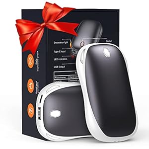SUPPOU Scaldamani Ricaricabile 10000mAh,Riutilizzabile Scaldamani Elettrico Portatile USB,2 IN 1 Power Bank,Con 40-55°C Riscaldamento 3a Marcia,per Outdoor,Campeggio,Natale Regalo