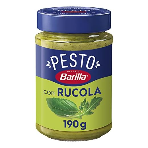 Barilla Pesto con Basilico e Rucola, Senza Glutine, Sugo Pronto per Pasta Gustoso e Profumato, 190 g