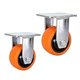 Furniture Legs Feet, Heavy Duty Casters 100mm Galvanized Nylon Wheel Directional Wheel Trolley Industrial Wheel 2pieces Furniture Caster Replacement Wheels Load 250kg for Workshops,Warehouses