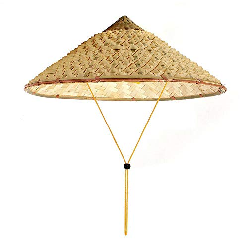 Gaoominy Coolie Japonesa Vietnamita Sombrero Para El Sol Cono De Bambu De Paja Jardin Granjero Pescar