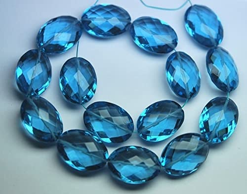 Quartz bleu de Londres de qualité supérieure avec briolettes ovales micro-facettées 13x18mm