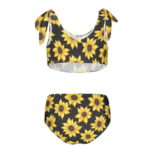 Wusikd Sunflowers Girls Swimsuits Two Piece Yellow Swimwear Bikini Set for for Girls Size 3T2