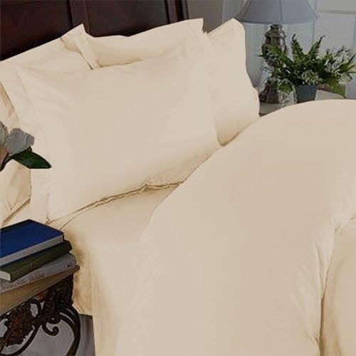 Elegant Comfort 1500 Premier - Wrinkle Resistant - Hotel Quality Ultra Soft Luxurious 4 pcs Bed Sheet Set, Deep Pocket Up to 16", Full, Cream