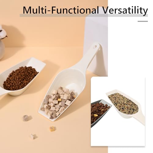 Image of Dog Food Scoop, 2 Cup Capacity Dog Food Scoop With Measuring Lines For Dog, Puppy and Cat Coffee Bean Scoop, Flour Scoop (cream)