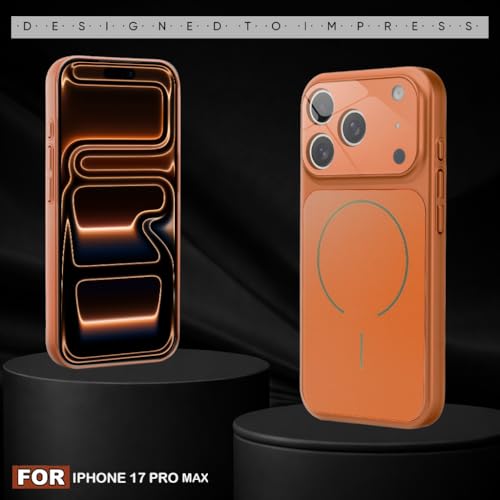 Image of SHINESTAR iPhone 17 Pro Max Case - Premium Shockproof Protective Cover, Wireless Charging Compatible, Slim & Durable Luxury Back Cover with Camera Protection (Orange)