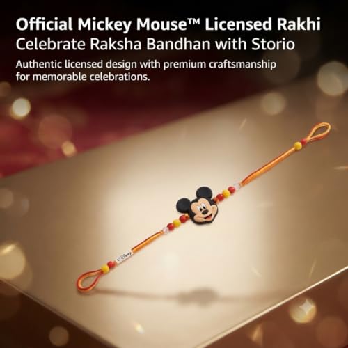 Image of Disney Mickey Mouse Metal Pendant Rakhi | Officially Licensed | Rakhi for Boys, Bhaiya, Bhai | Raksha Bandhan Gift