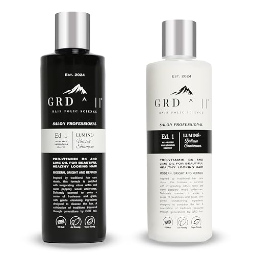 Thinning Hair Shampoo & Conditioner Set – Pro-Vitamin B5 (Panthenol) with Aloe Vera & Cedarwood – Lightweight Care for Fine Hair – 500ml (2x250ml) | GRD Luminé+
