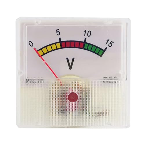NUOYAQI Analog Voltmeter DC0-15V Rectangle Analog Volts Panel Meter Gauge Mechanical Pointers Type Voltmeter, As The Picture Shows