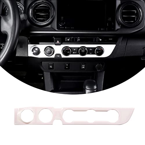 5 Holes for Tacoma 2015 2016 2017 2018 2019 2020 2021 2022 2023 Left Hand Drive Car A/C Control Switch Panel,Center Console Air Vent Outlet Air Condition Vent Trim Strip (White)
