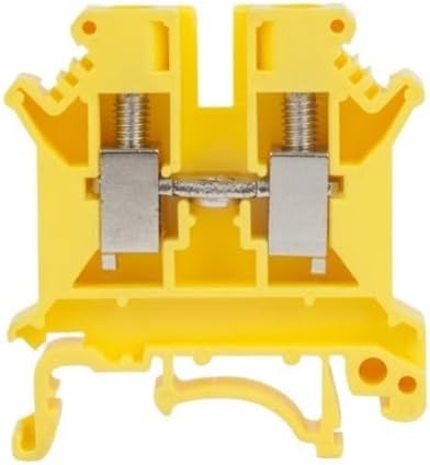 10Pcs UK6N UK6 Multi-Color Screw Feed-Through Universal Plug Connductor Wire Electrical Connector DIN Rail Terminal Block UK 6N(Yellow)