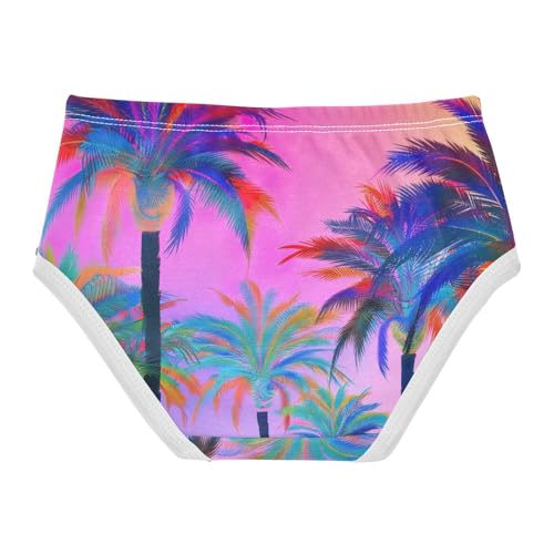 Colorful Palm Trees Sunset Girls Underwear Toddlers 2t Cotton Panties Little Girl Colorful Briefs Undies Kids2