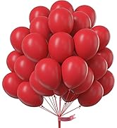 PartyWoo Red Balloons, 75 pcs 12 inch Party Balloons, Red Balloons for Christmas Balloon Garland,...