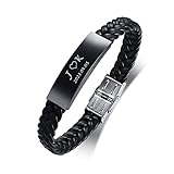 🎁 Bracelet gravé pour homme : Ce bijou pour homme vous permet de personnaliser votre message comme les noms, les initiales, les sentiments, les dates, les coordonnées, les nombres romains, la latitude, la longitude, les mots avec une signification, ou un message d'inspiration. Ce qui en fait le cadeau parfait pour votre fils, votre père, votre grand-père, votre mari, votre frère, votre meilleur ami ou toute autre personne que vous aimez et chérissez.
