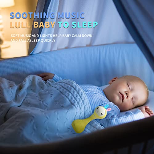 Image of alilo Smarty Baby Audio Player - Toy with Chewable Teether Ears & Colorful Lights - Plays Educational Sounds Stories & White Noise for 0-24 Months Kids - Perfect Baby Gift for Early Learning | Yellow