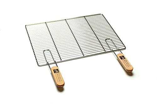 Edelstahl Rost Grillrost - rechteckig und rund - Grill Rost Grössenauswahl (60 x 40 cm mit Griffen)