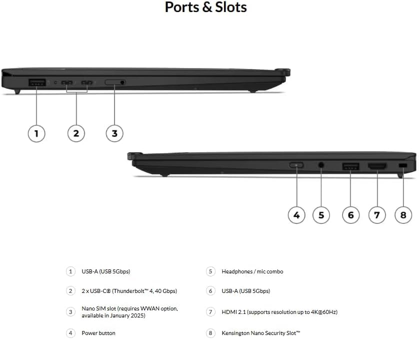 Image of Lenovo ThinkPad X1 Carbon Gen 13 Aura Edition Laptop - Intel Core Ultra 7 258V, 32GB RAM, 2TB PCIe Gen5 SSD, Intel Arc 140V Graphics, 14 inch 2.8K OLED, 120 Hz, Non-Touch, Haptic Touchpad