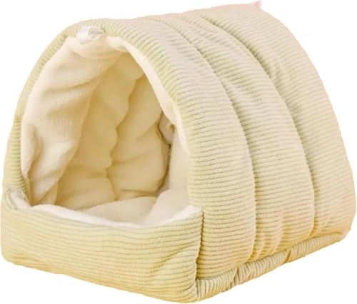 uuClubモルモット フェレット うさぎ ベッド ハウス 家 小屋 寝床 隠れ家 吊り下げる鳥暖かい巣箱 ハムスターハンモック ハリネズミ ハウス ドーム型冬用ペットベッド 小動物ハウス 遊び場 寝床 (19*19*20cm,D)