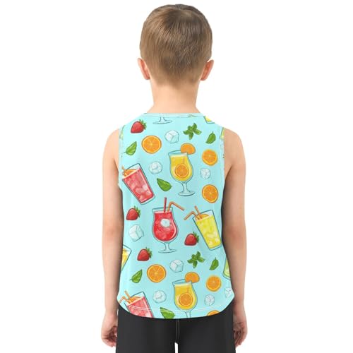 Strawberry Orange Juice Boys Tank Tops Quik Dry Toddler Tank Top Undershirts T-Shirts for Boys,3T3