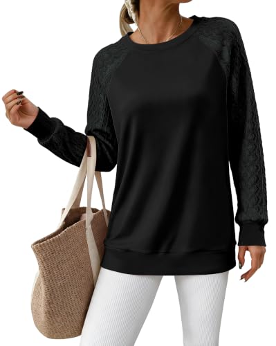 Image of Bluetime Women's Long Sleeve Sweatshirts Fall Crewneck Tunic Tops Casual