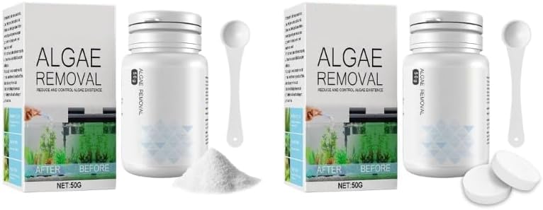 50g Algae Removal Agent With Spoon Tanks Moss Remover Aquarium Fish Tanks Pond Cleaner Sludge Destroyers Water Cleaning