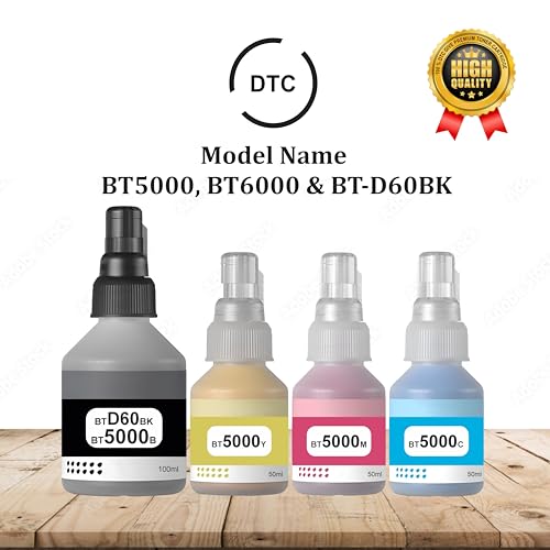 Image of Duplex DTC Ink Compatible for Brother BT6000Bk / BT5000 DCP T310, T300, T510, T500, T910, T710, T400W, T450W, T300W, T800W, T700, T810 Printer (BT5000 Ink Set)