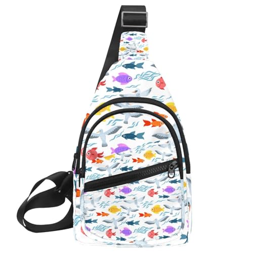 Bolsa de pecho para hombre Multicolor 4 con cremallera y medidas de 30x18x4cm