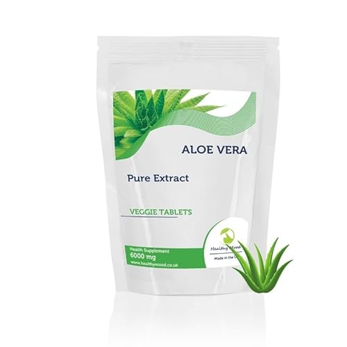 Aloe Vera Extract 6000mg Veg 180 Tablets Vegan Friendly Natural Supplement for Digestive Health & Immune Support