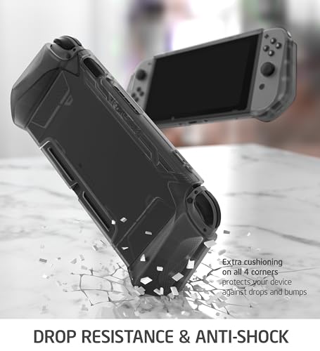 Image of Mumba Dockable Case for Nintendo Switch (2017 Release), [Blade Series] TPU Grip Protective Cover Case Compatible with Nintendo Switch Console and Joy-Con Controller (FrostBlack)