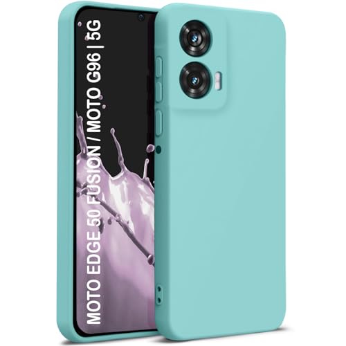 Image of TRUEUPGRADE Liquid Silicone Designed Back Case Cover for Motorola Moto G96 5G | Microfiber Inside, Full Protection | Bumper Back Cover Case for Motorola Moto G96 5G - Sea Green