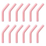 uxcell 12pcs Silicone Straw Tips, Silicone Straw Elbows Tip, Soft Reusable Metal Straw Covers Fit for 8mm/0.31