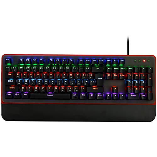 Preisvergleich Produktbild Mechanische Tastatur Wired Office / Gaming Keyboard Metallgehäuse 12 Hintergrundbeleuchtung Modus Mechanische Tastatur Cooles Spiel Tastatur mit Handauflage Plug and Play für PCs / Laptops