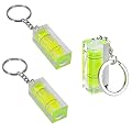 2Pcs/Set Mini Bubble Level Acrylic Green Spirit Levels Key Ring Style 15x15x40mm Key Chain Pocket Tool Accessories Gadget Measuring Instruments Small Levels Layout Tools