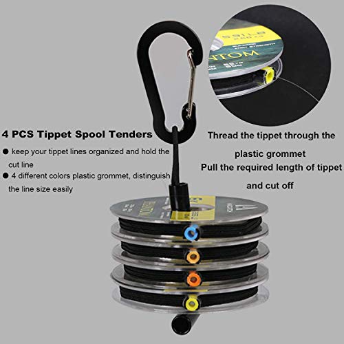 M Maximumcatch Maxcatch Fly Fishing Leader Tippet Material With Tippet Line Holder & Tender, Clear, 55Yds, 4Pcs/6Pcs (4 Pieces With Holder/50M, 4X+5X+6X+7X-50M-55Yds) #TOP2