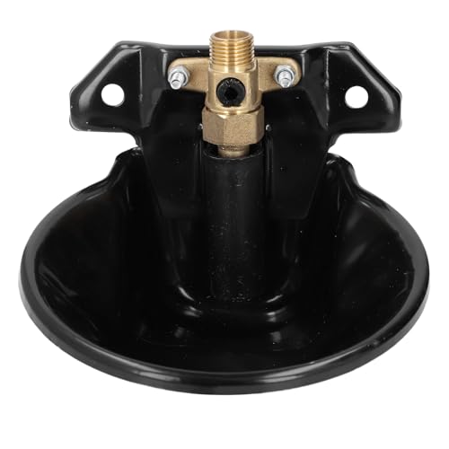 Pilipane Cuenco de agua de cabra de acero inoxidable dispensador automático con válvula de cobre para ovejas y ganado de granja. Resistente al óxido oxidado de larga duración, fácil de limpiar, 20 x