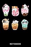 kawaii cat boba tea bubble tea kawaii japanese anime neko journal notebook: lined 6x9 120 pages notebook, cute anime girl diary or notepad for sketching and writing, gift for all anime lovers