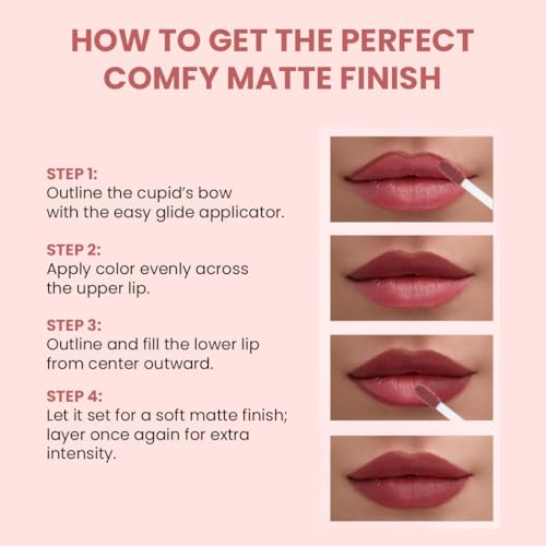 Image of TNW - Comfy Matte Liquid Lipstick | 01 Rush Affair | Weightless, Hydrating & Long-Wear | Red Clay Tone | Shea Butter, Hyaluronic Acid & Jojoba Oil | Paraben-Free | 3ml