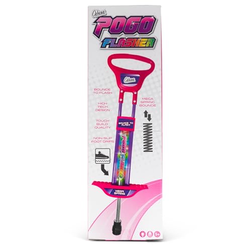 OzBozz Go Light Up Pogo Stick - Pink - Great, Kid Sized 89cm Tall