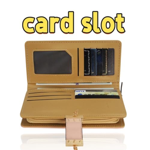 Women's long wallet, hollowed-out gold leaf pattern, double-folding zipper double-layer bag, 12 card slots, large-capacity zipper seal, 3.74 × 7.48 inches, pink3