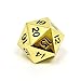 Massive! Solid Metal Jumbo 35mm d20 Spin Down Life Counter Dice Die Bright Gold MTG
