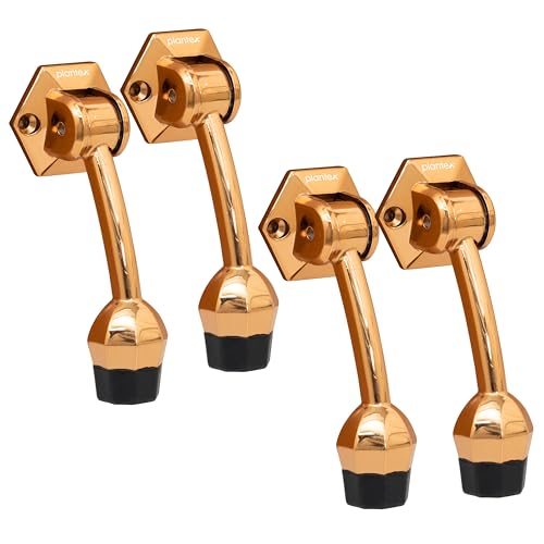Image of Plantex Door Stopper for Main Door /5-Inch Stopper with Rubber Grip /Stoppers for Wooden Door /Stops for Door - Pack of 4 (Rose Gold)
