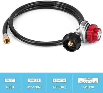 Propane Burner Head with Propane Regulator Hose