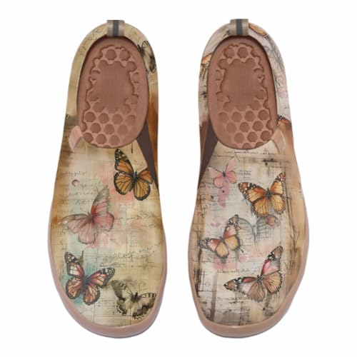 Women's Fashion Art Sneaker Painted Knit Slip-On Loafers Ladies Travel Shoes